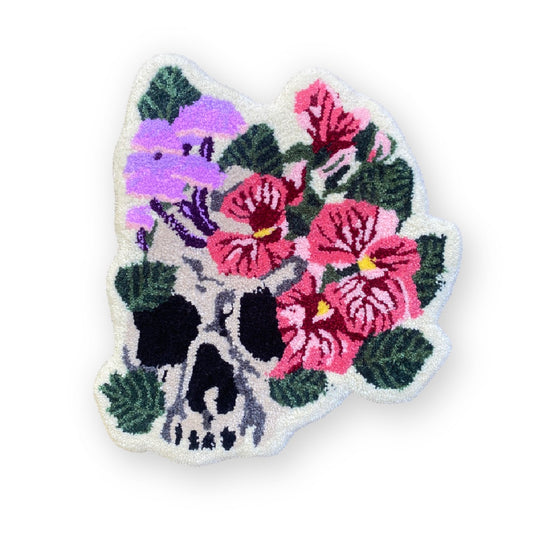 Floral Skull #1 Wall Rug
