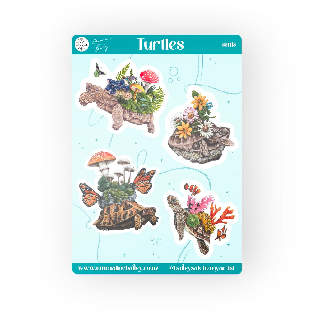 Tortoises and Turtles Vinyl Sticker Sheet