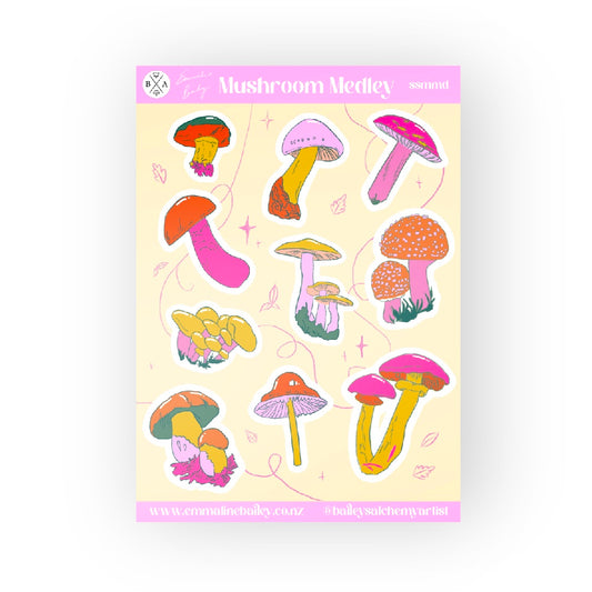 Mushroom Medley Vinyl Sticker Sheet