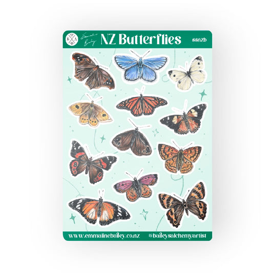 New Zealand Butterflies Vinyl Sticker Sheet